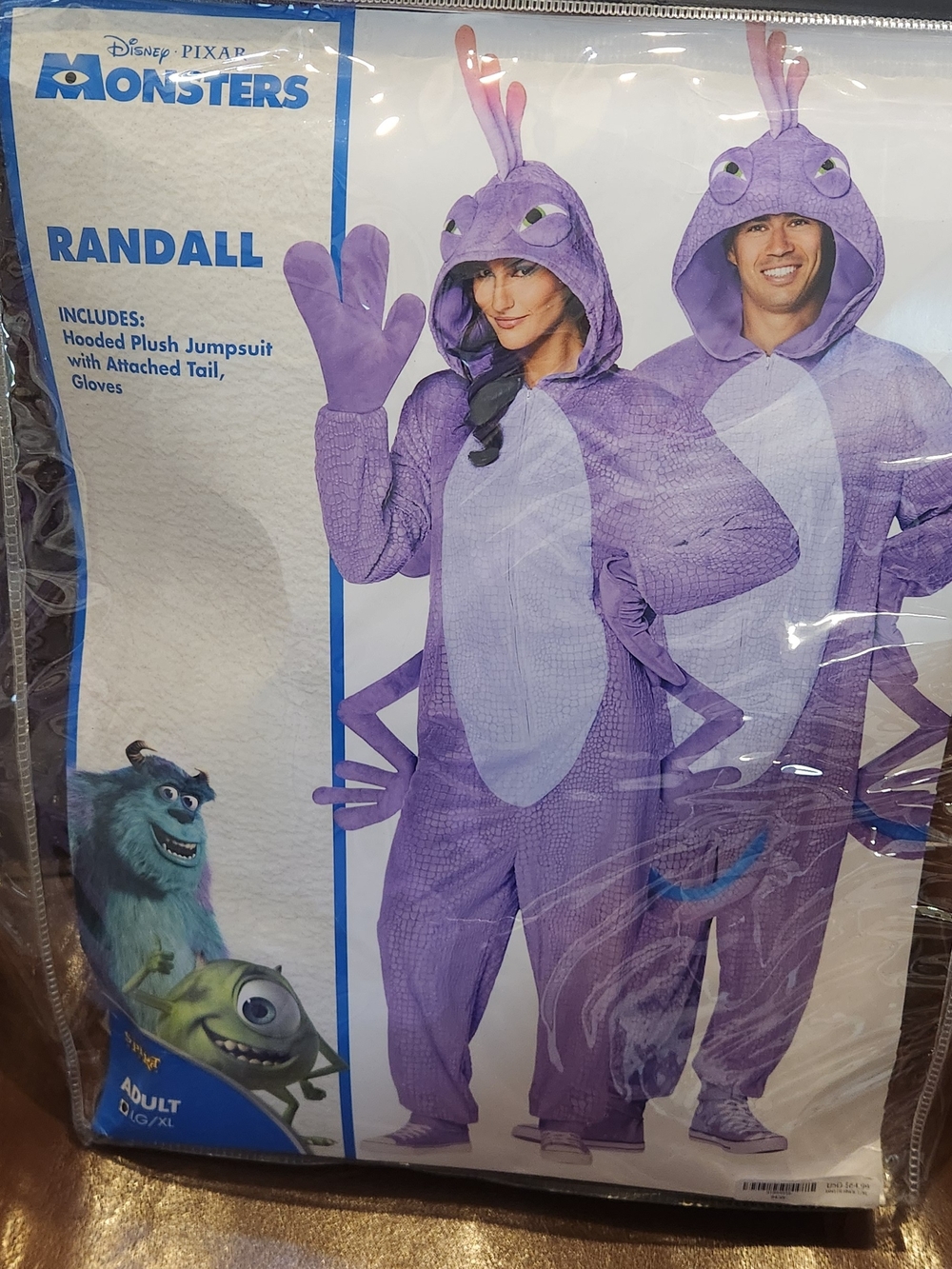 Disney Pixar Monsters Inc Randall Hooded Plush Jumpsuit Adult
